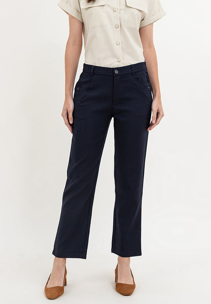Krizia Cotton Blend Straight Cut Ultra Stretch Pants