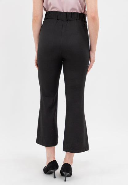 Krizia Overlapping Waistband with Button Details High Waist Pants