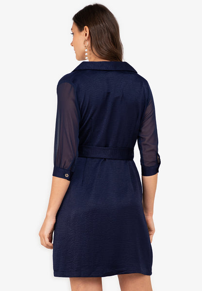 Krizia Silky Cotton Trench Dress with Belt Korean Style