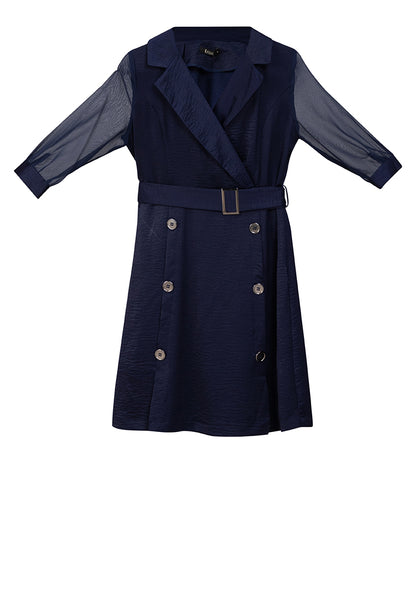 Krizia Silky Cotton Trench Dress with Belt Korean Style