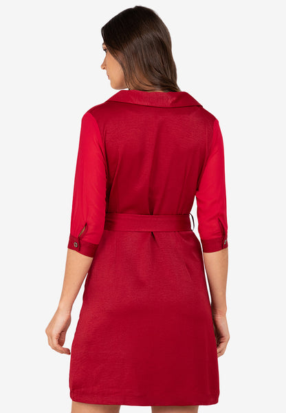 Krizia Silky Cotton Trench Dress with Belt Korean Style