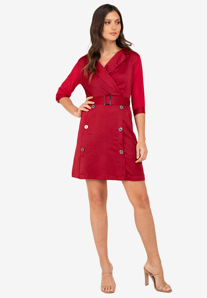 Krizia Silky Cotton Trench Dress with Belt Korean Style