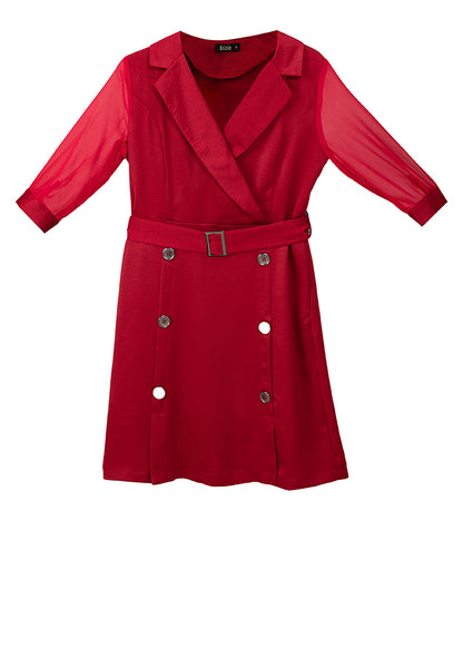 Krizia Silky Cotton Trench Dress with Belt Korean Style