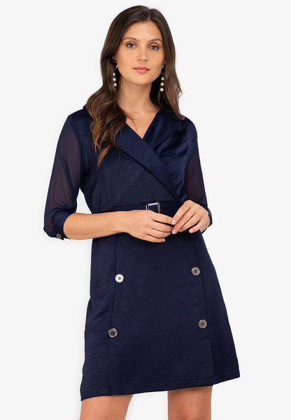 Krizia Silky Cotton Trench Dress with Belt Korean Style