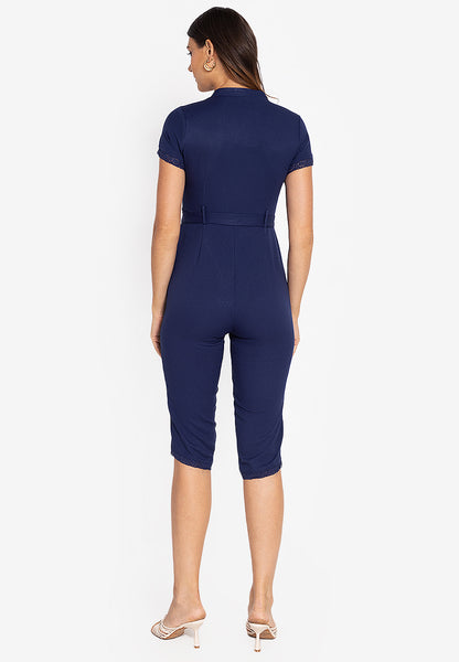 Krizia Front Zipper Jumpsuit with Trimmings