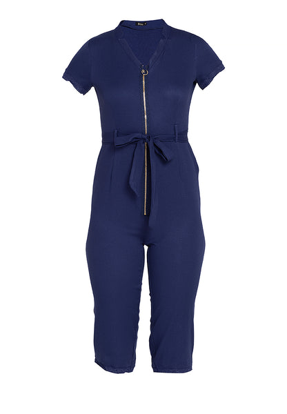 Krizia Front Zipper Jumpsuit with Trimmings