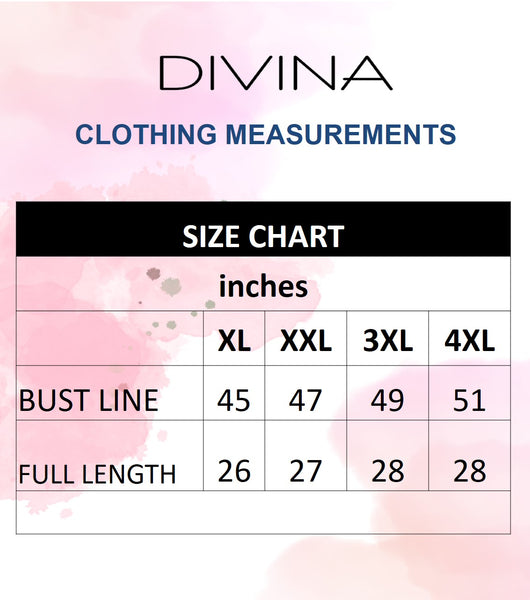 Divina Plus Size V-Neck 3/4 Long Sleeve Blouse Top