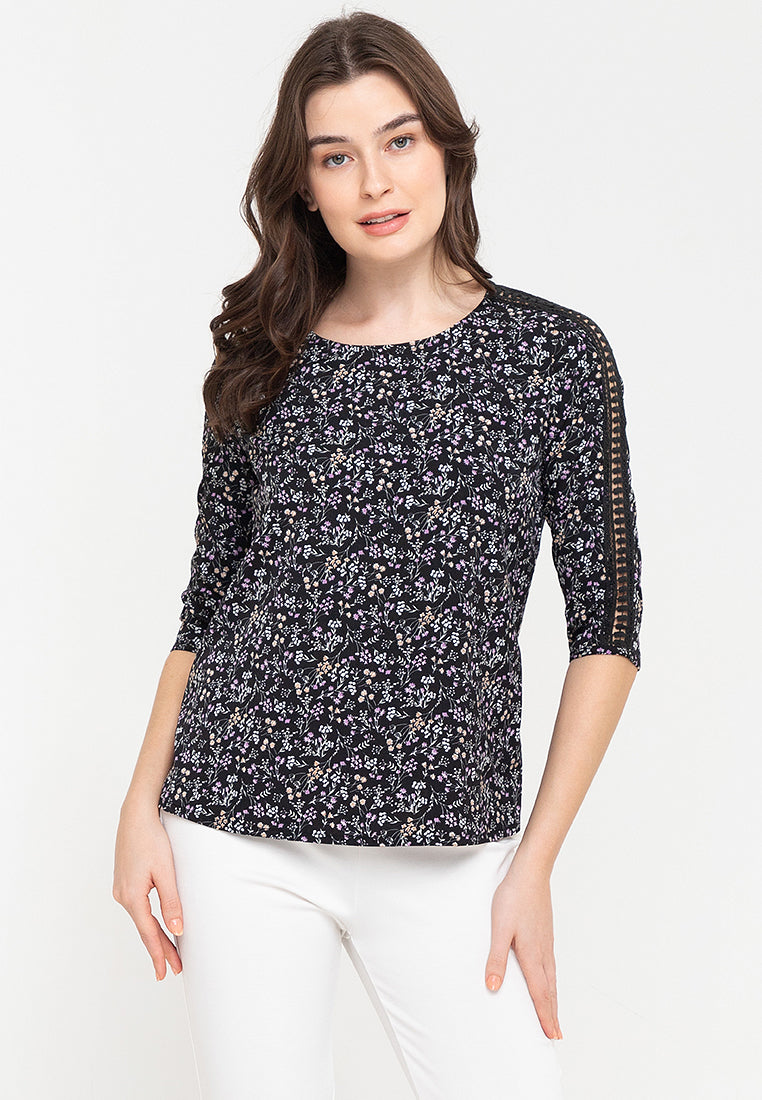 Krizia 3/4 Sleeve Blouse with Sleeve Detail