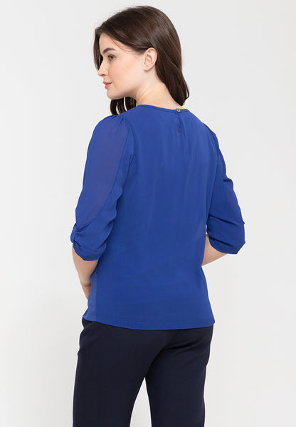 Statement Sleeve Blouse with Neck Detai