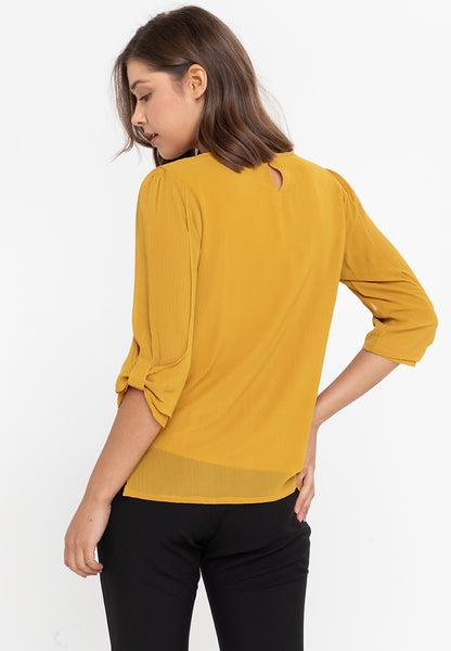 Krizia Statement Sleeve Blouse with Neck Detail