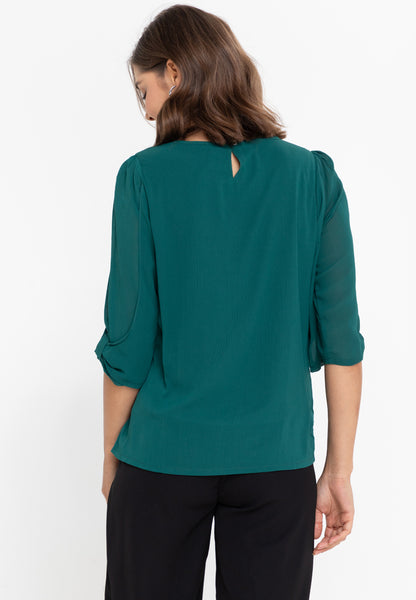 Krizia Statement Sleeve Blouse with Neck Detail