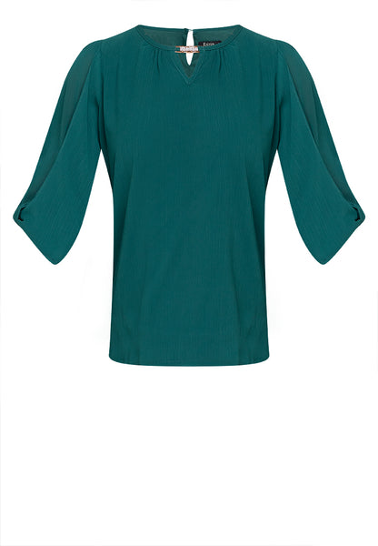 Krizia Statement Sleeve Blouse with Neck Detail