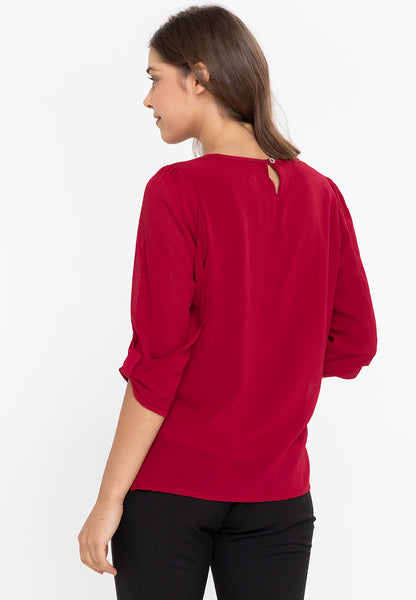 Krizia Statement Sleeve Blouse with Neck Detail