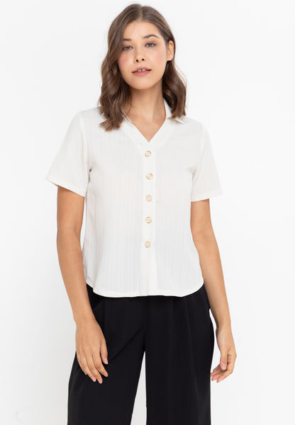 Krizia Button Down Collared Blouse Top