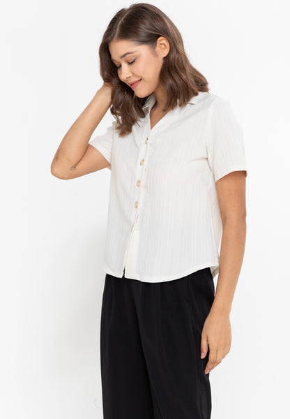 Krizia Button Down Collared Blouse Top