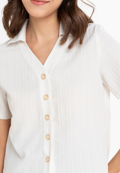 Krizia Button Down Collared Blouse Top