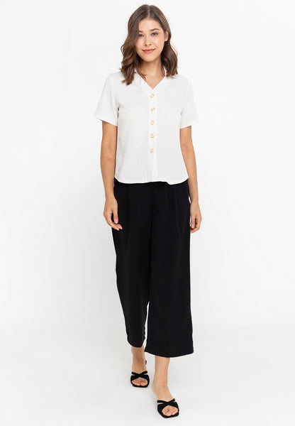 Krizia Button Down Collared Blouse Top