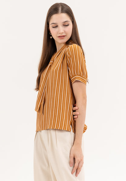 Krizia Slip In Frill Stripe Blouse Top