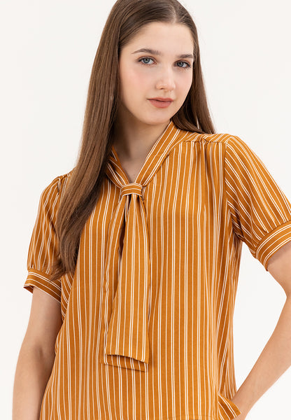 Krizia Slip In Frill Stripe Blouse Top