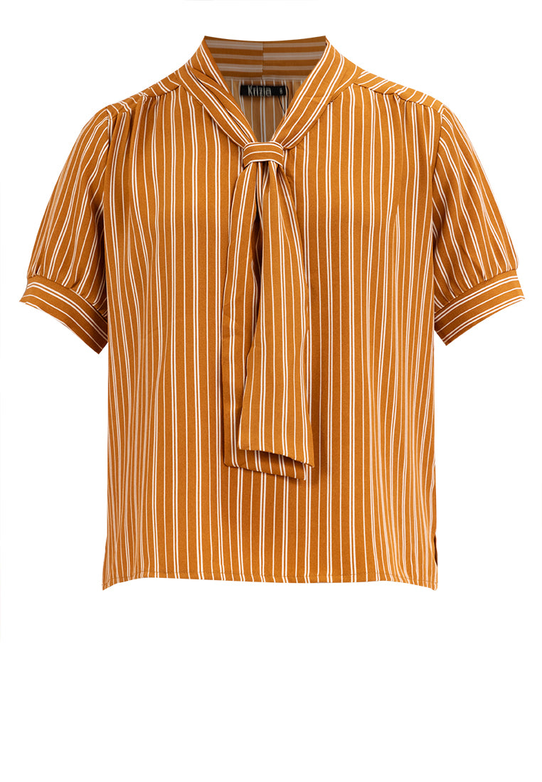 Krizia Slip In Frill Stripe Blouse Top