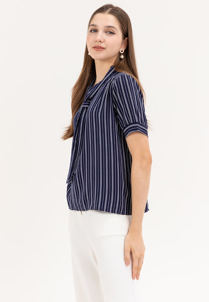 Krizia Slip In Frill Stripe Blouse Top