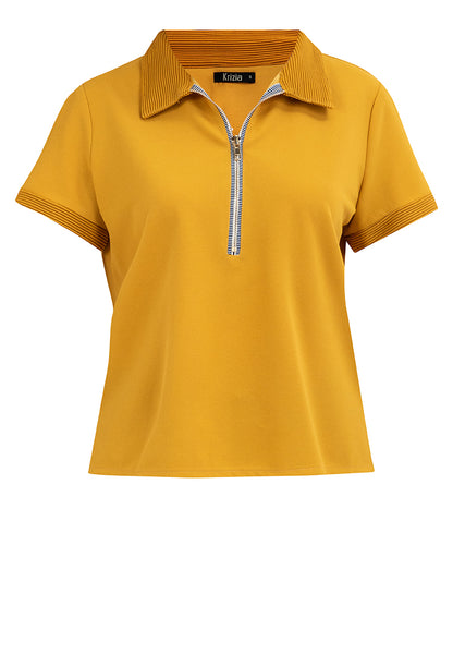 Krizia Zip Up Polo Shirt Blouse Top