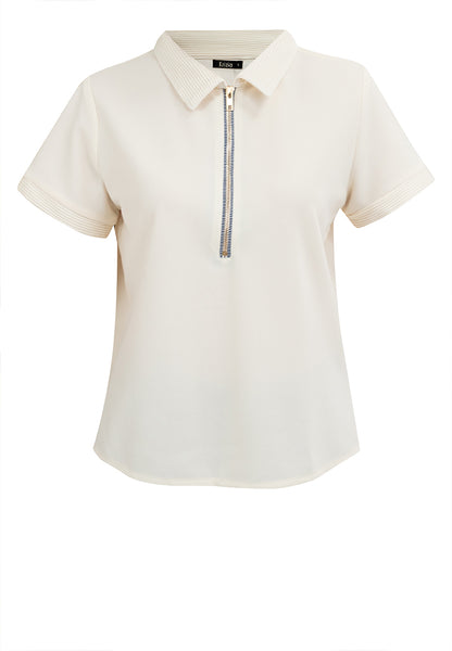 Krizia Zip Up Polo Shirt Blouse Top