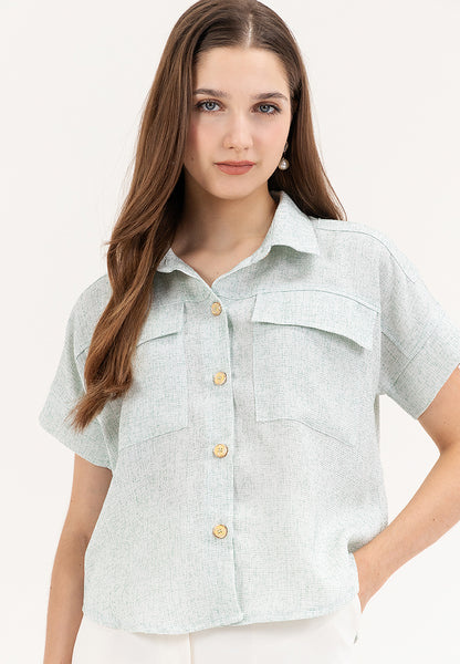 Krizia Pocket Detail Button Down Shirt Blouse