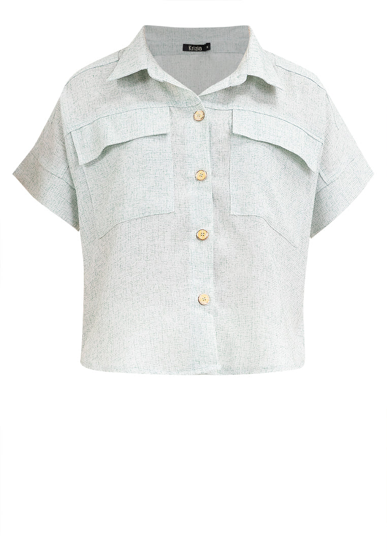 Krizia Pocket Detail Button Down Shirt Blouse