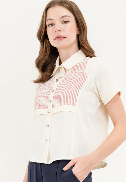 Krizia Dual Colour Button Down Collared Classic Shirt