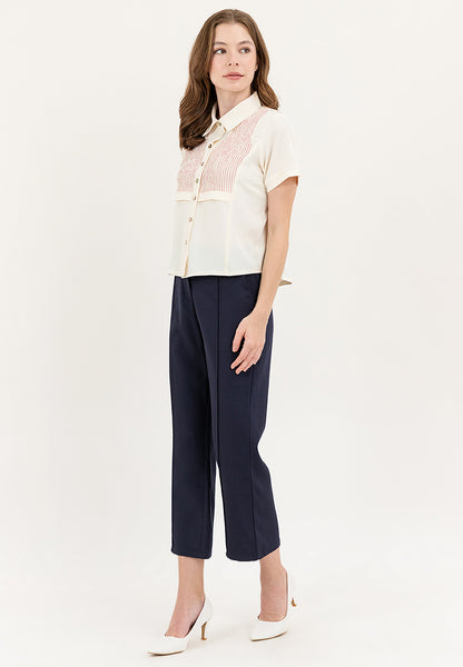 Krizia Dual Colour Button Down Collared Classic Shirt