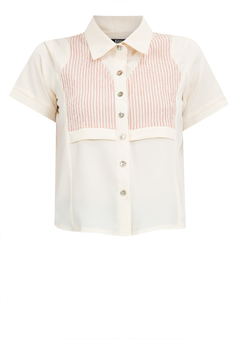 Krizia Dual Colour Button Down Collared Classic Shirt