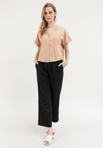 Krizia V-Neck Button Down Blouse Top