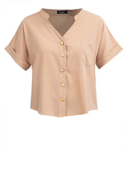 Krizia V-Neck Button Down Blouse Top