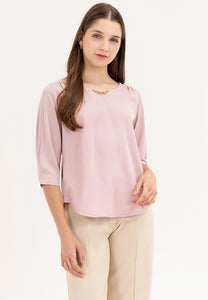 Krizia 3/4 Long Sleeve Blouse With Neck Detail