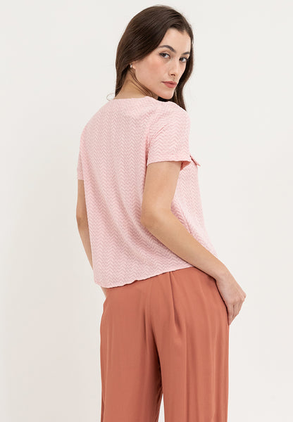 Krizia Square Neck Button Down with Double Pocket Detail Blouse Top