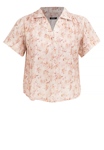 Krizia Printed Collared Blouse Tops