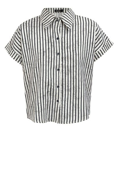 Krizia Button Down Collared Stripe Blouse