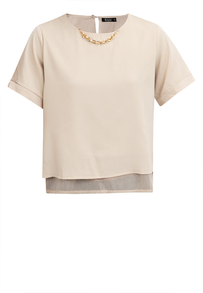 Krizia Tiered Basic Short Sleeve Top Blouse