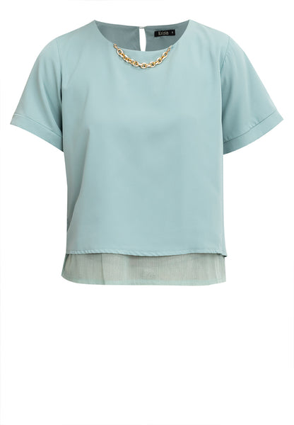 Krizia Tiered Basic Short Sleeve Top Blouse