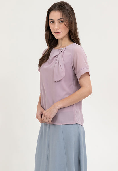 Krizia Round Neck Bow Detail Blouse Top