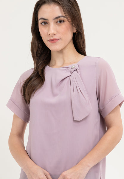 Krizia Round Neck Bow Detail Blouse Top