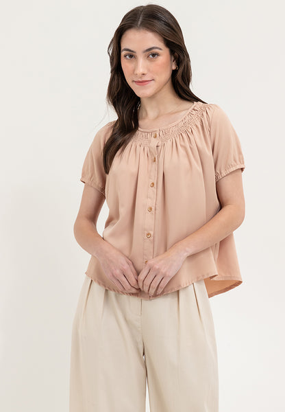 Krizia Puff Sleeve Button Down Blouse Top