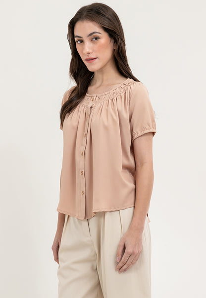 Krizia Puff Sleeve Button Down Blouse Top