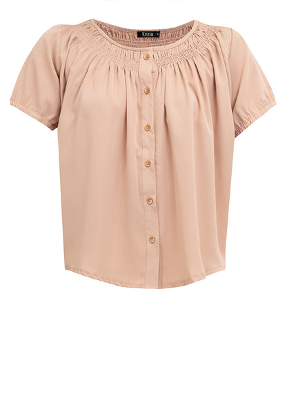 Krizia Puff Sleeve Button Down Blouse Top