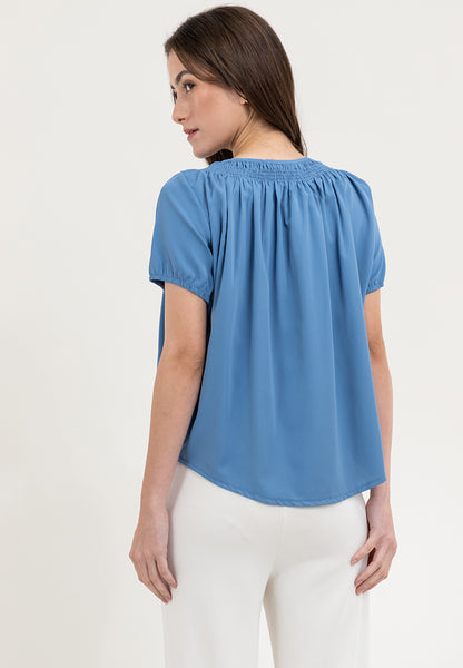 Krizia Puff Sleeve Button Down Blouse Top