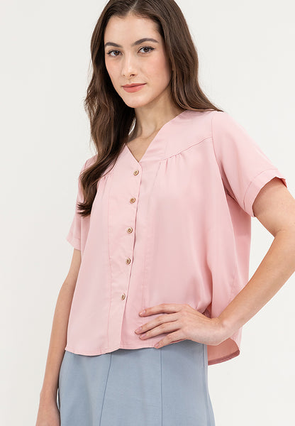 Krizia Button Down V-Neck Blouse Top