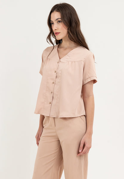 Krizia Button Down V-Neck Blouse Top