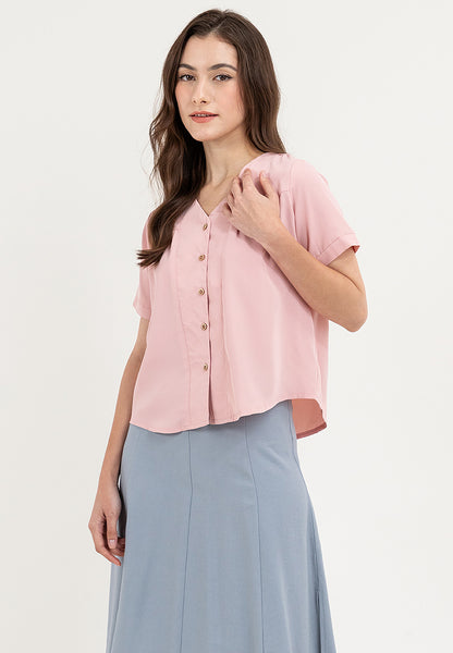 Krizia Button Down V-Neck Blouse Top