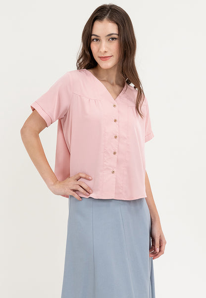 Krizia Button Down V-Neck Blouse Top